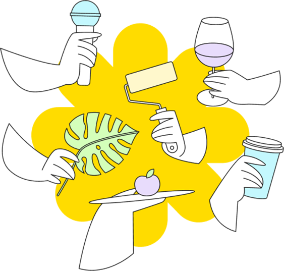 Logo on colored background